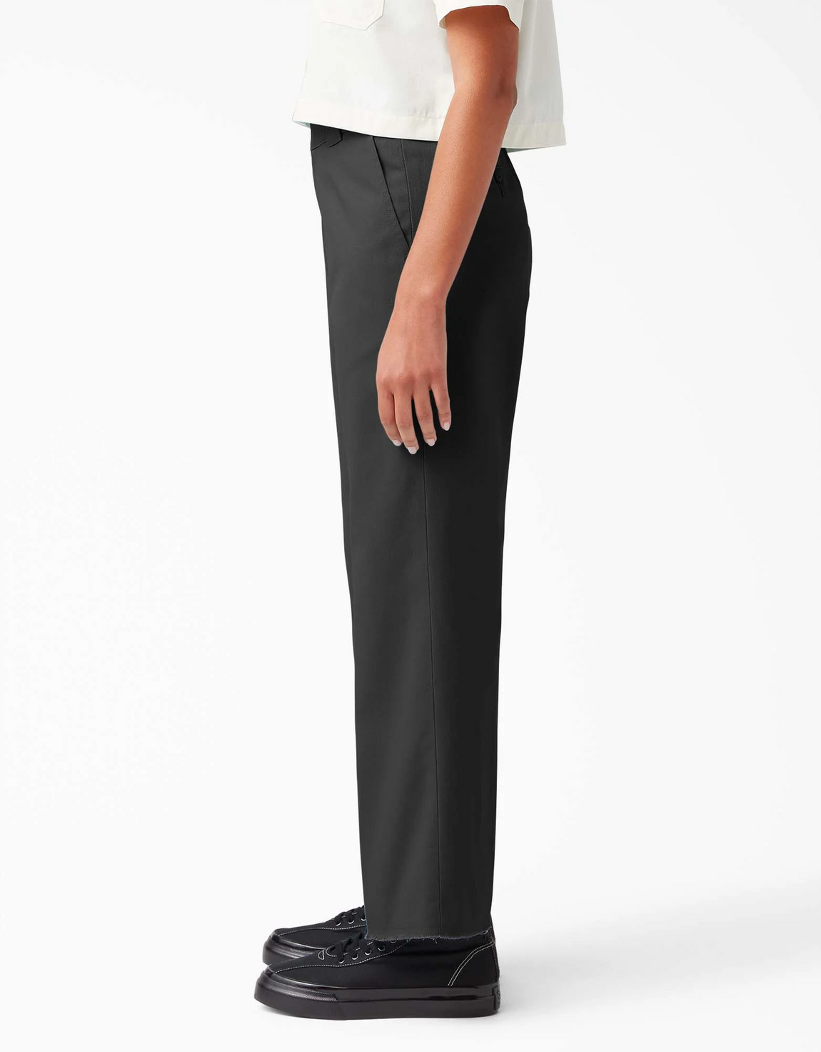 Dickies Women's Cropped Ankle Twill Pants (Rinsed Black) - Dickies Women's Cropped Ankle Twill Pants (Rinsed Black) - 