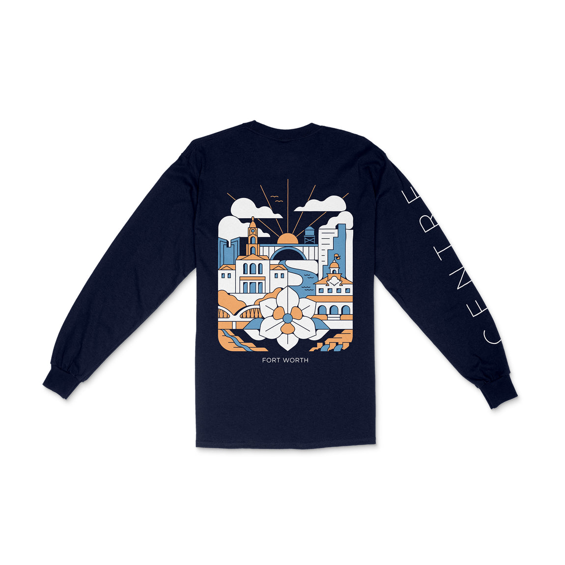 Centre Magnolia Long Sleeve Tee (Navy) - Centre Magnolia Long Sleeve Tee (Navy) - 
