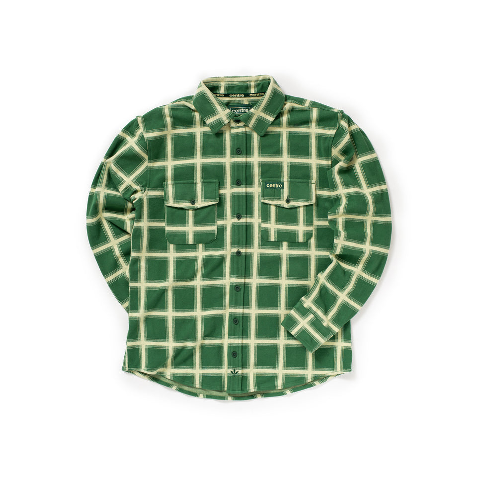 Centre Stretch Flannel LS Shirt (Dark Ivy) - Men's Shirts