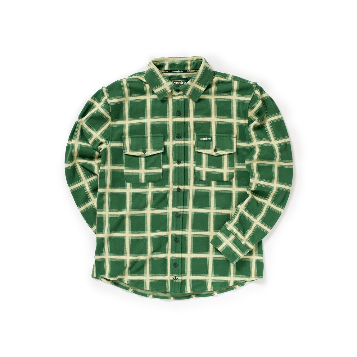 Centre Stretch Flannel LS Shirt (Dark Ivy) - Centre Stretch Flannel LS Shirt (Dark Ivy) - 