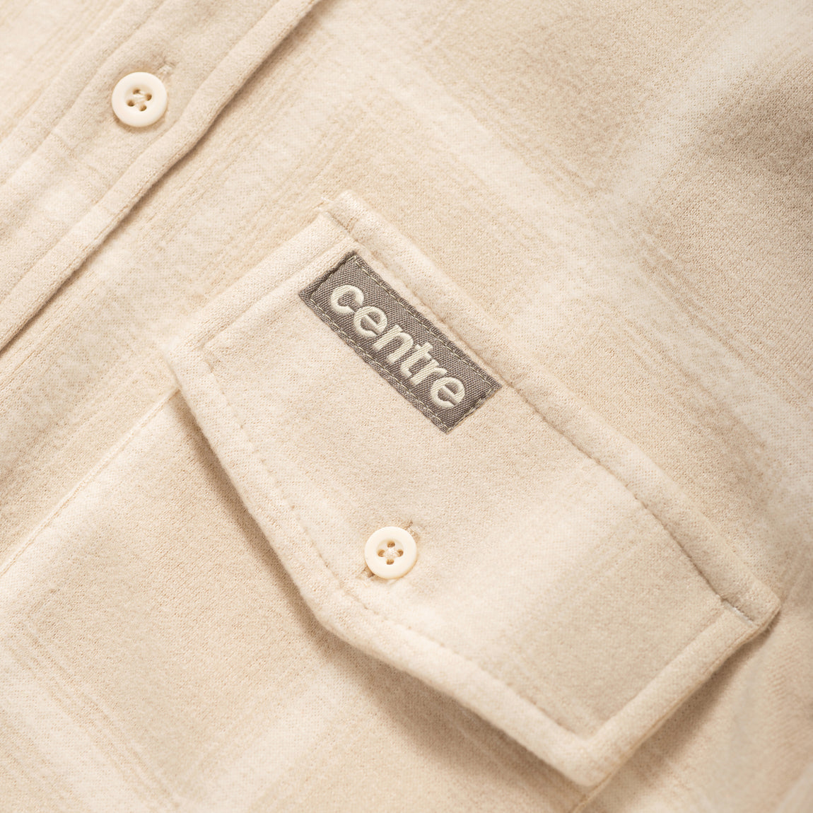 Centre Stretch Flannel LS Shirt (Oatmeal) - Centre Stretch Flannel LS Shirt (Oatmeal) - 