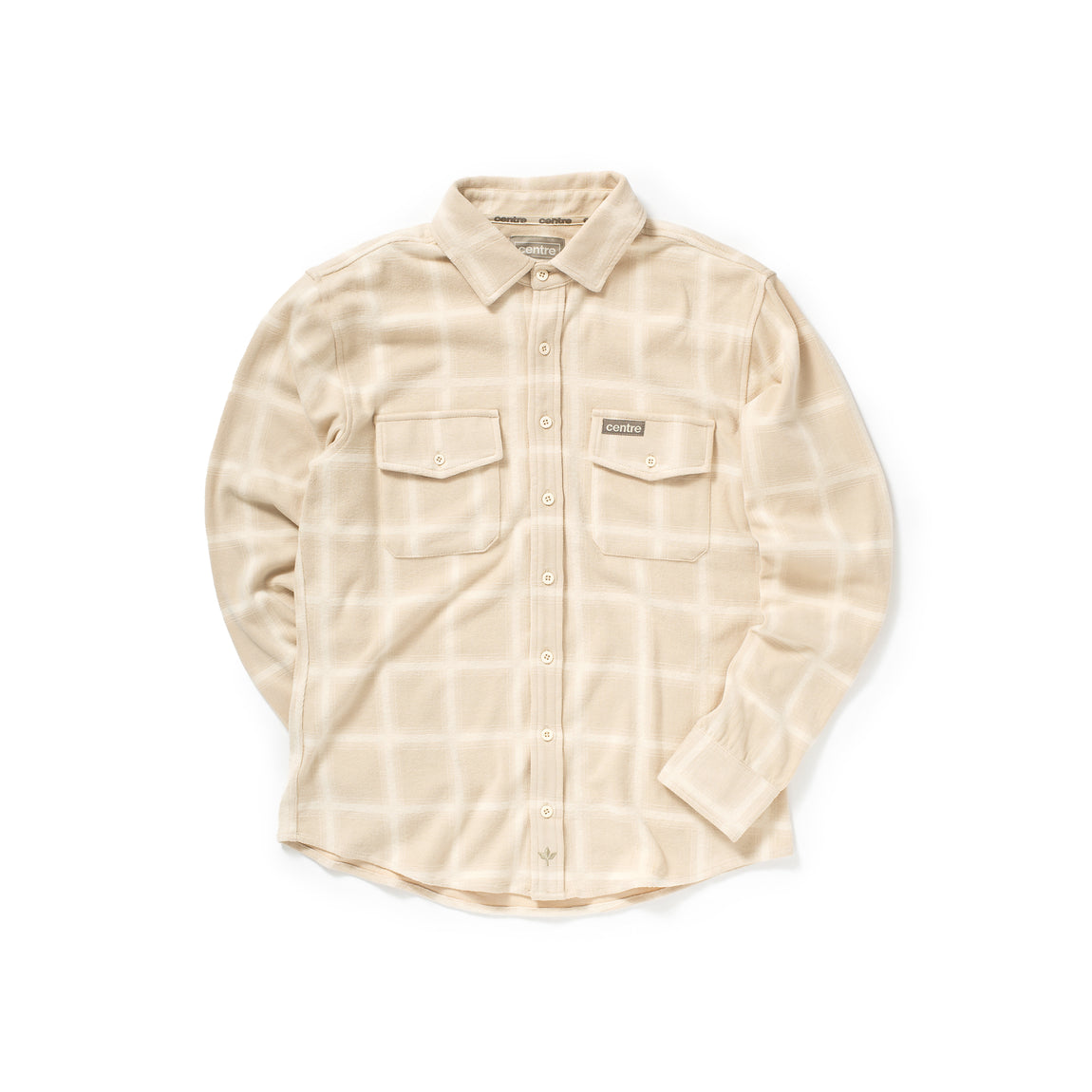 Centre Stretch Flannel LS Shirt (Oatmeal) - Centre Stretch Flannel LS Shirt (Oatmeal) - 