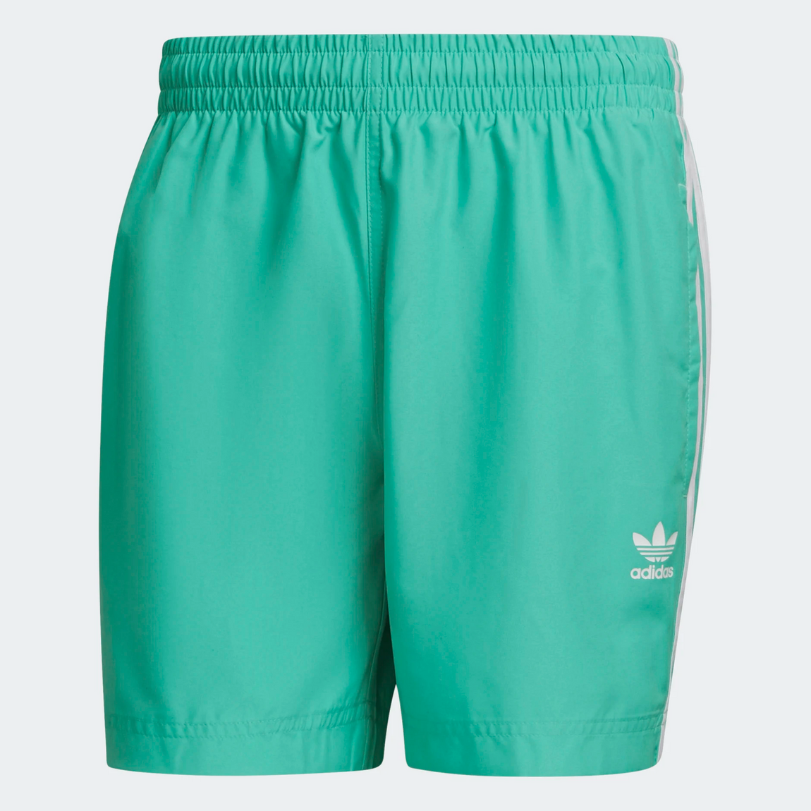 Adidas Classics 3-Stripes Swim Shorts (Hi-Res Green/White) - Adidas Classics 3-Stripes Swim Shorts (Hi-Res Green/White) - 