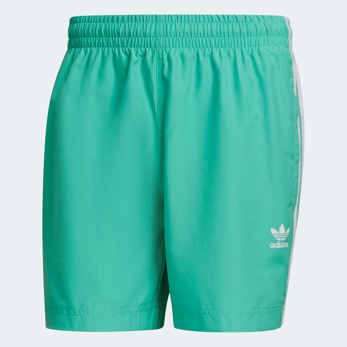Adidas Classics 3 Stripes Swim Shorts Hi Res Green White Centre