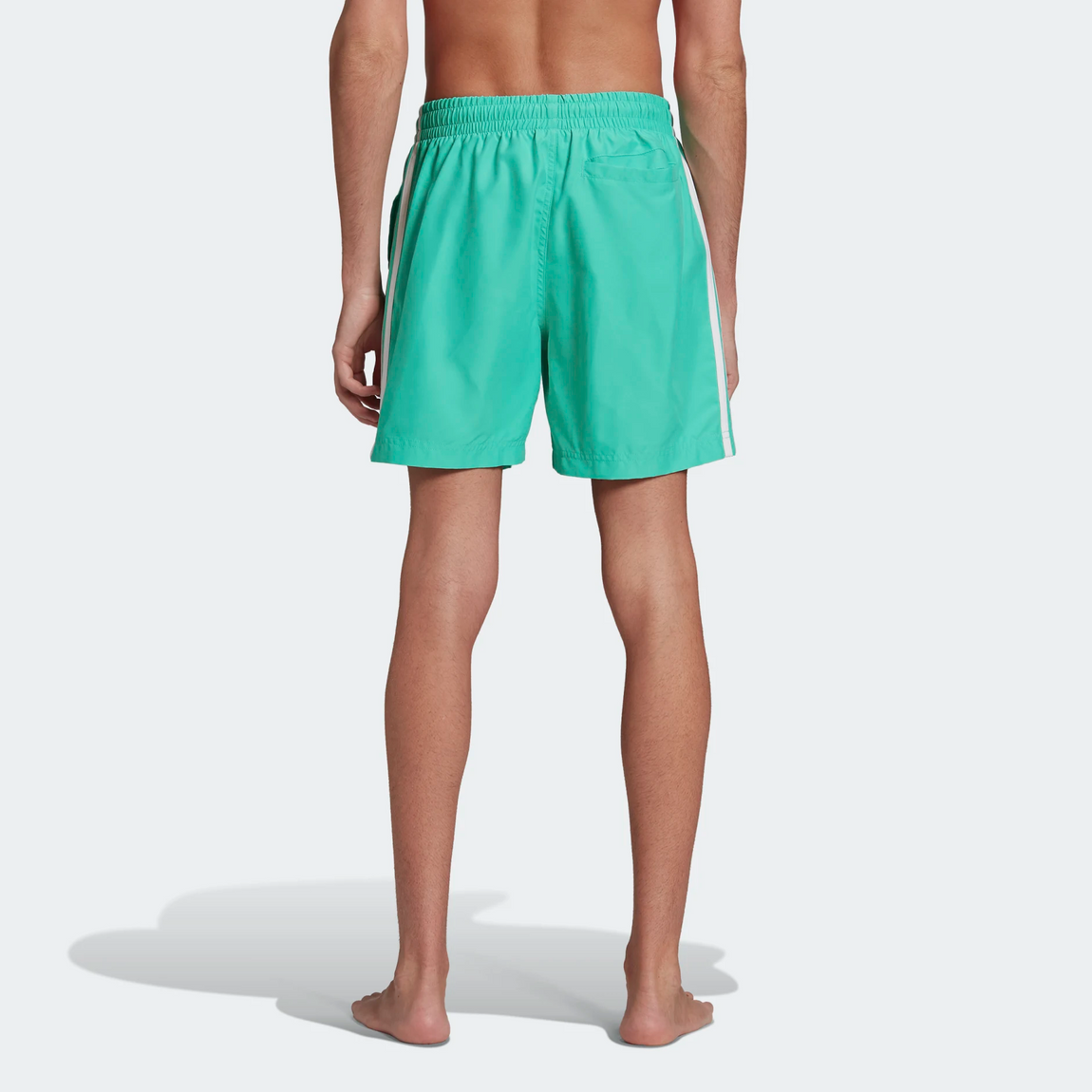 Adidas Classics 3-Stripes Swim Shorts (Hi-Res Green/White) - Adidas Classics 3-Stripes Swim Shorts (Hi-Res Green/White) - 