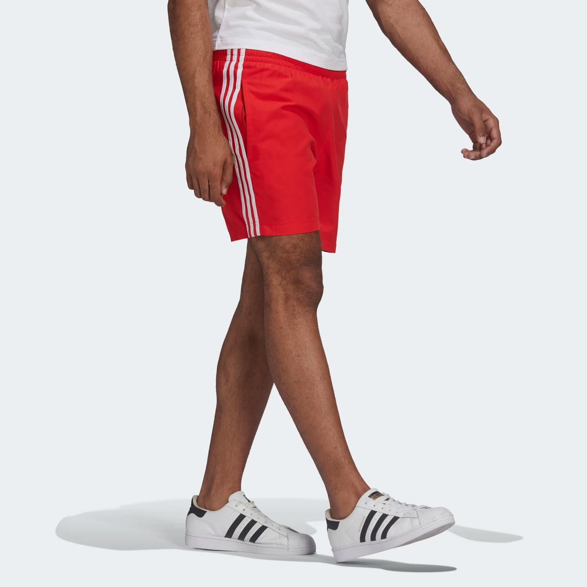 Adidas Classics 3-Stripes Swim Shorts (Vivid Red/White) - Adidas Classics 3-Stripes Swim Shorts (Vivid Red/White) - 