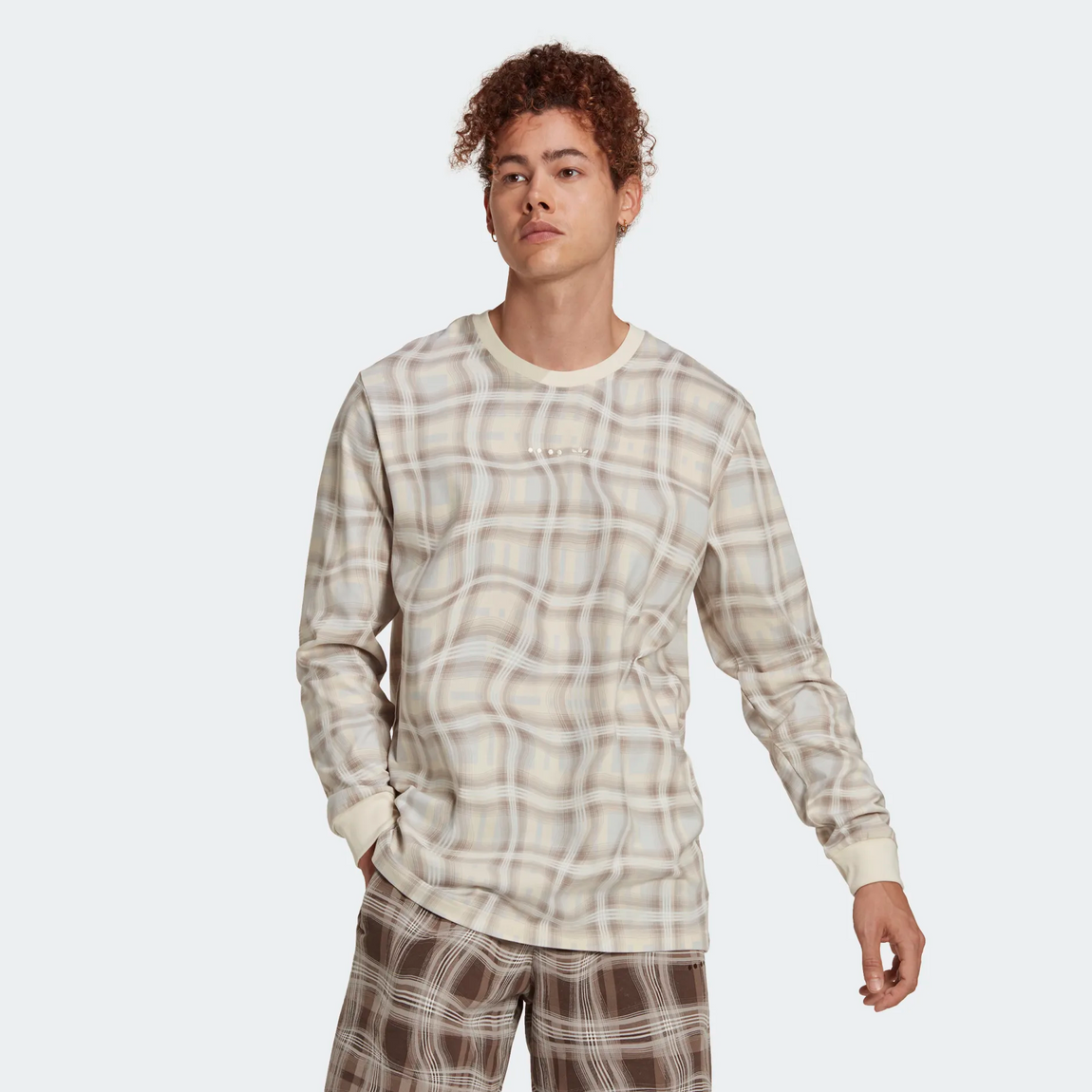 Adidas Reveal Allover Print Long Sleeve Tee (Wonder White) - Adidas Reveal Allover Print Long Sleeve Tee (Wonder White) - 