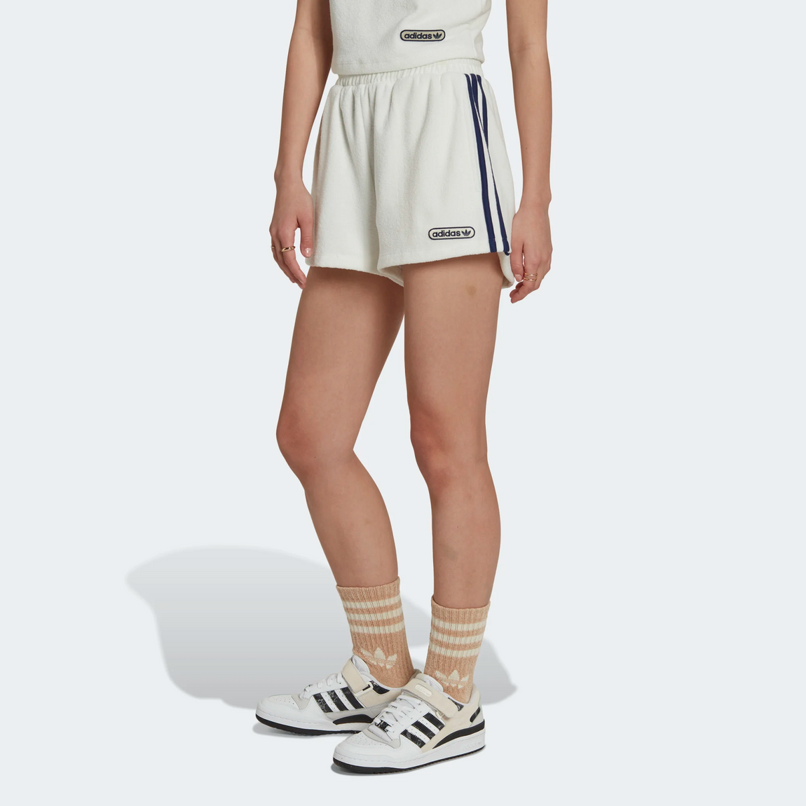 Adidas Women's High-Waist Towel Terry Shorts (Non Dyed) - Adidas Women's High-Waist Towel Terry Shorts (Non Dyed) - 
