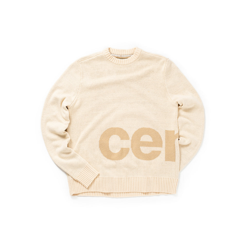 Centre Intarsia Knit Sweater (Oatmeal) - Centre - Hoodies and Sweatshirts