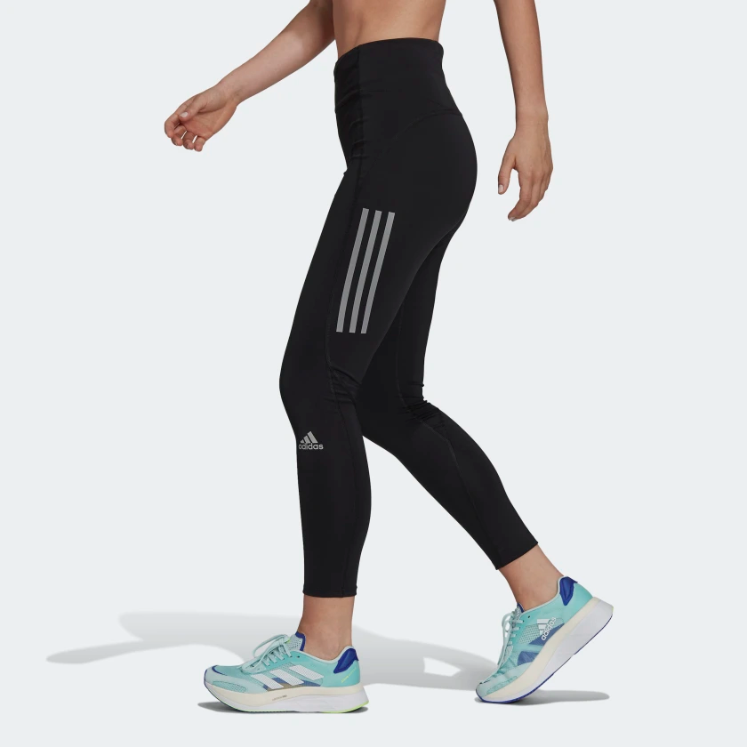 Adidas Women's Own The Run 7/8 Tights (Black/Reflect Silver) - CYASUMMER
