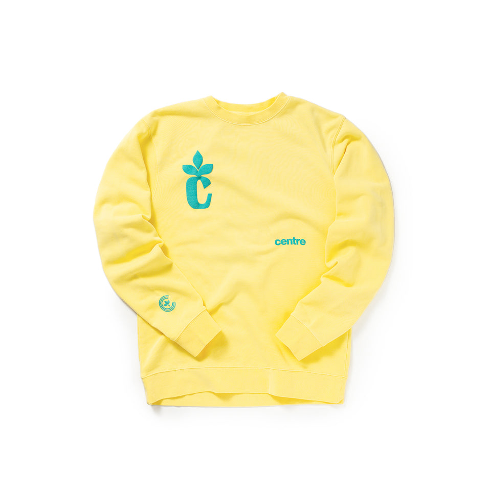 Centre Puff Crew Sweatshirt (Pigment Yellow) - Centre Hoodies/Sweatshirts