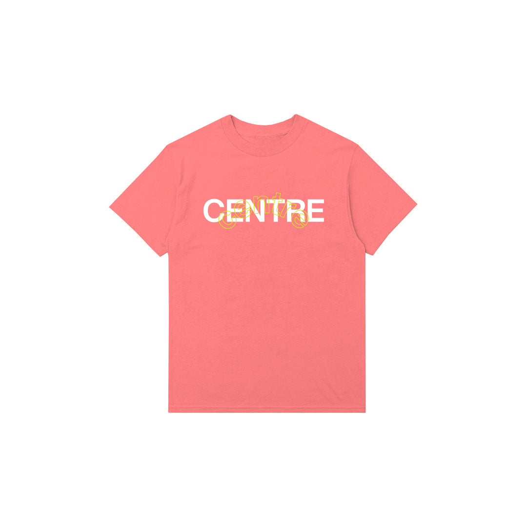 Centre Mixed Media Block Tee (Salmon) - Centre Mixed Media Block Tee (Salmon) - 