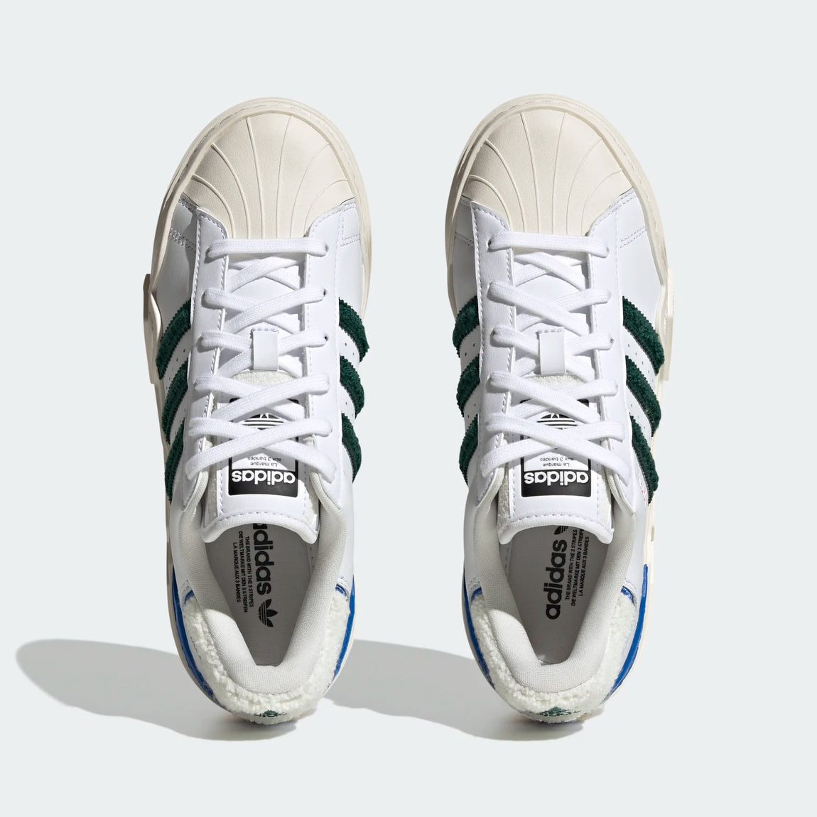 Adidas Superstar 2B (Footwear White/Dark Green-Royal Bl –