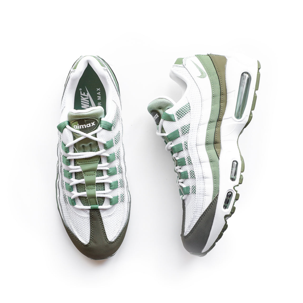 Nike Air Max 95 (White/Oil Green-Medium Olive) - Nike Air Max 95 (White/Oil Green-Medium Olive) - 