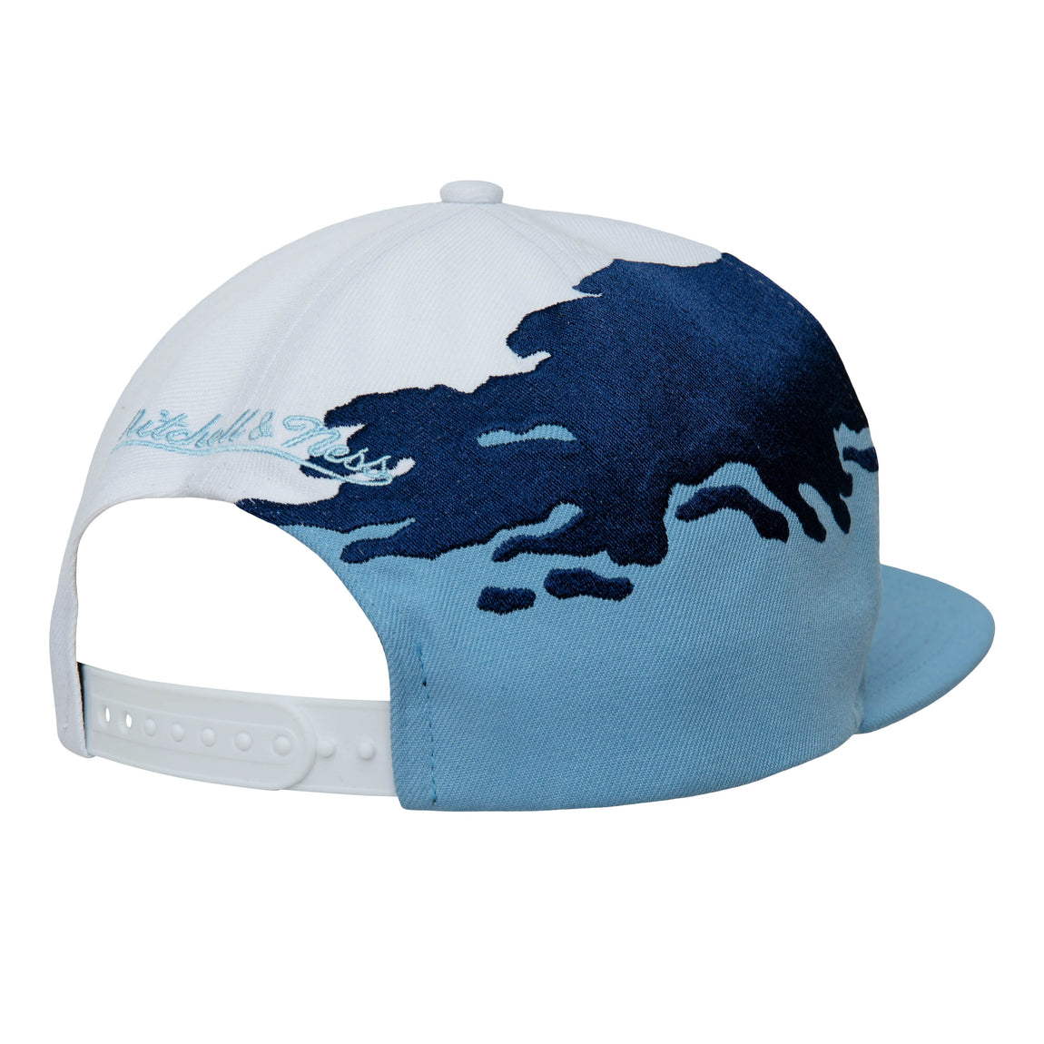 Mitchell & Ness UNC Tarheels NCAA Paintbrush Snapback Hat (White/Blue) - Mitchell & Ness UNC Tarheels NCAA Paintbrush Snapback Hat (White/Blue) - 